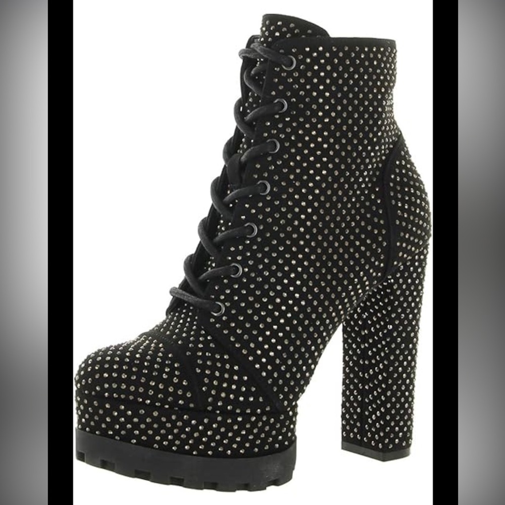 Jessica Simpson Black Lace Up Studded Boots